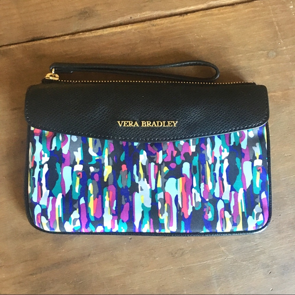 Vera Bradley Envelope Wristlet Watercolor Brushstrokes Clutch